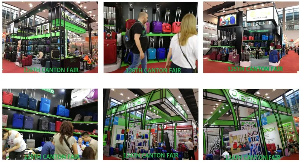 20" 24" 28" 3PCS Set Light Weight Fashionable Printing Polyester Luggage with Two Front Pockets and Aluminum Trolley System