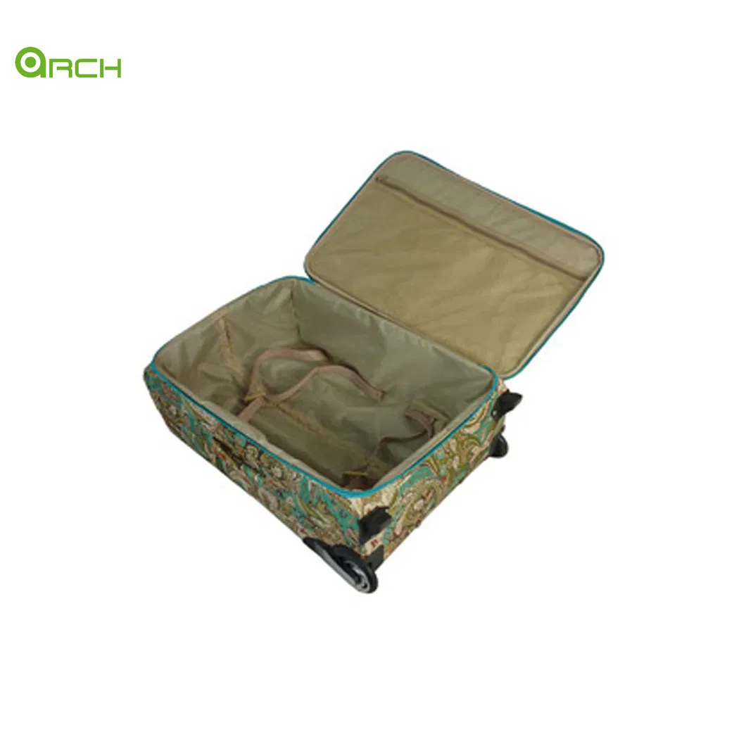 20" 24" 28" 3PCS Set Light Weight Fashionable Printing Polyester Luggage with Two Front Pockets and Aluminum Trolley System
