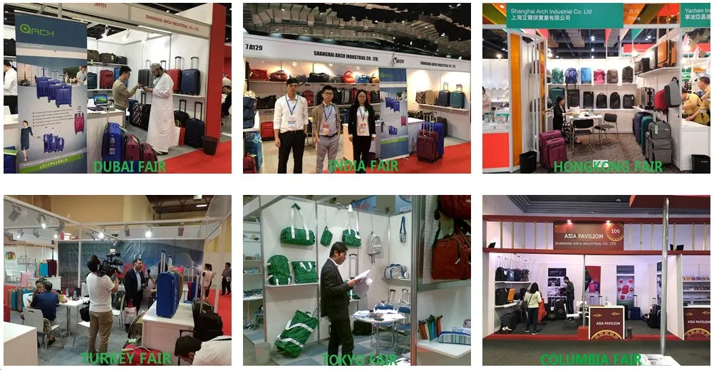 20" 24" 28" 3PCS Set Light Weight Fashionable Printing Polyester Luggage with Two Front Pockets and Aluminum Trolley System