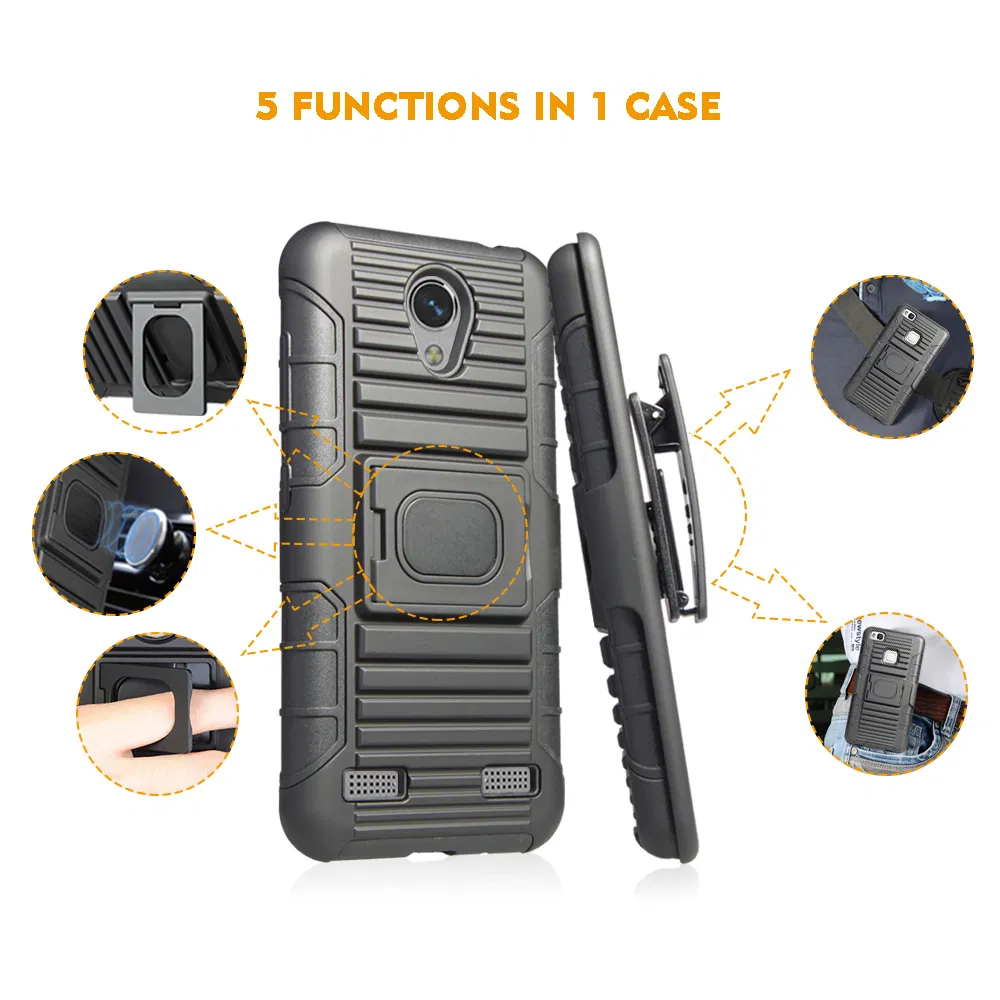 3 in 1 Combo Holster Belt Clip Ring Kickstand Fit for Car Magnetic Mobile/Cell Phone Holder for Zte Blade A520