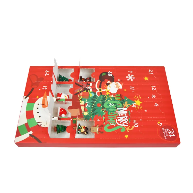 Christmas Decoration Countdown Packaging Chocolate Paper Surprise Mystery Boxes Gift 24 Insert Advent Calendar