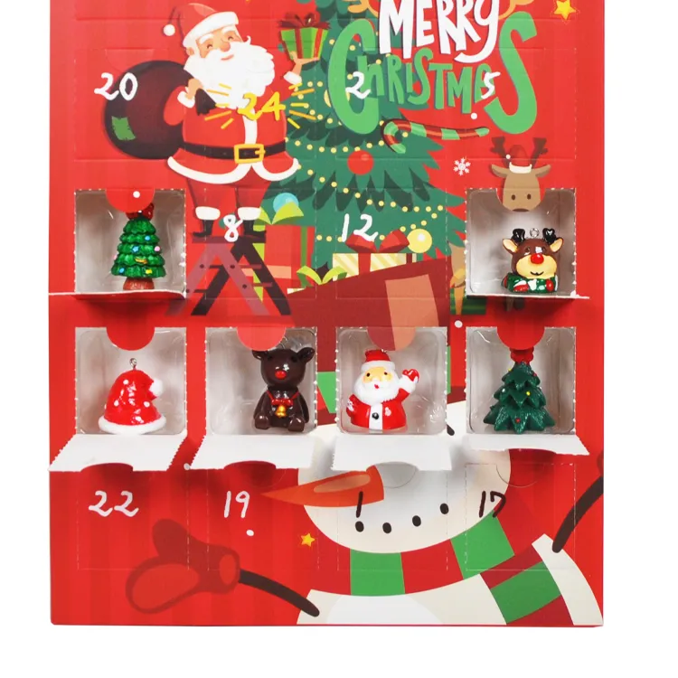 Christmas Decoration Countdown Packaging Chocolate Paper Surprise Mystery Boxes Gift 24 Insert Advent Calendar