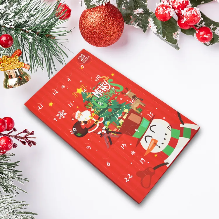 Christmas Decoration Countdown Packaging Chocolate Paper Surprise Mystery Boxes Gift 24 Insert Advent Calendar