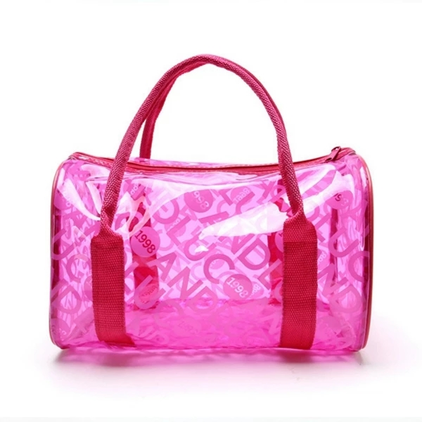 Clear Jelly Handbag PVC Bags Transparent Beach Bag Candy Jelly Bag Letter Printed Bolsa Transparente