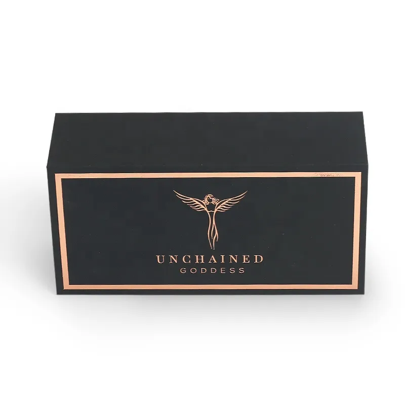 Custom Black Luxury Foldable Magnetic Gift Box Packaging Lined with Silk