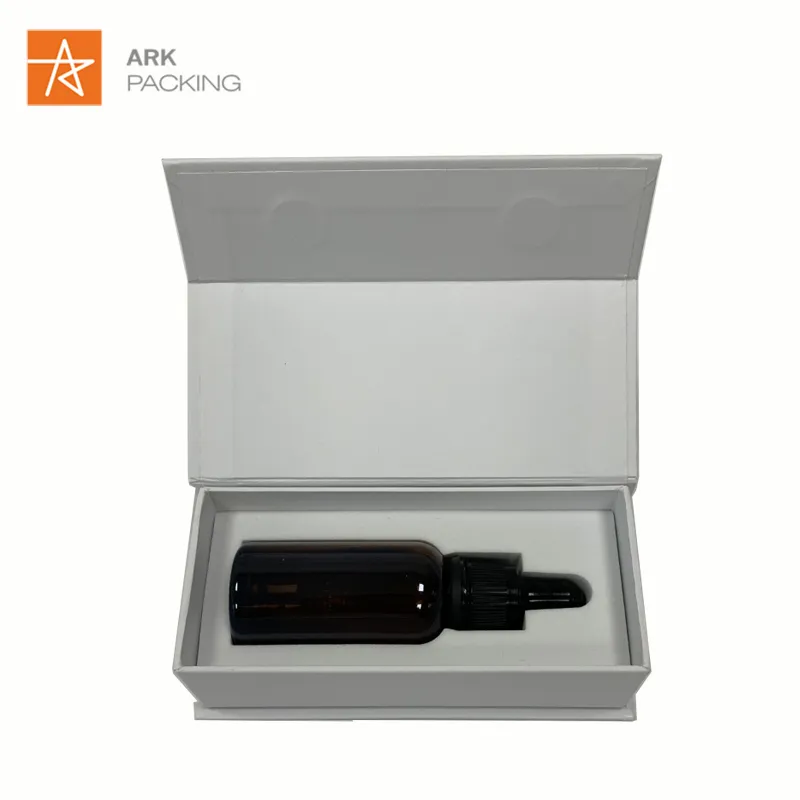 Custom Cosmetic Glass Bottles Paper Boxes Packaging Attar Essential Oil Nail Polish Book Magnetic Gift Box with Foam Insert