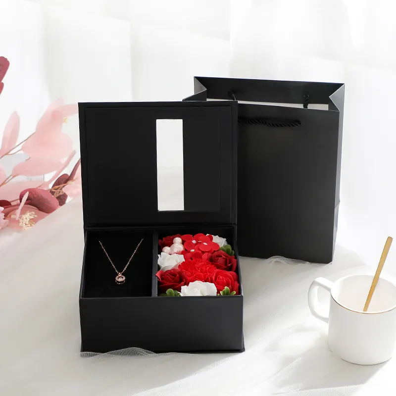 Custom Luxury Foldable Cardboard Cosmetics Makeup Jewelry Clothes Magnetic Paper Gift Box for Wedding Party Festival Gift Packaging with Ribbon