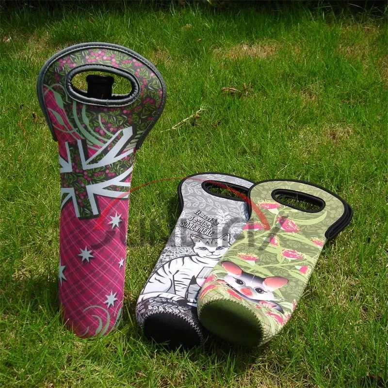 Custom Sublimation Printing Neoprene Insulated Wine Champagne Bottle Cooler Bag (BC0058)