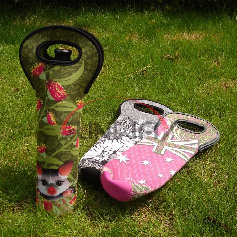 Custom Sublimation Printing Neoprene Insulated Wine Champagne Bottle Cooler Bag (BC0058)