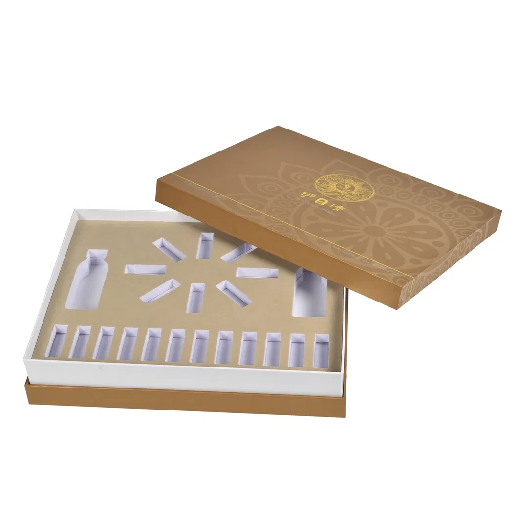 Customized Embossed Logo Hot Stamping High Quality EVA Inssert Tray Upper and Lower Cover Packaging Box Container