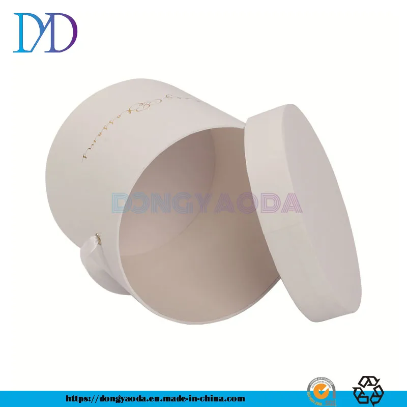 Customized Flower Packaging Box Mini Hug Bucket Round Flower Box