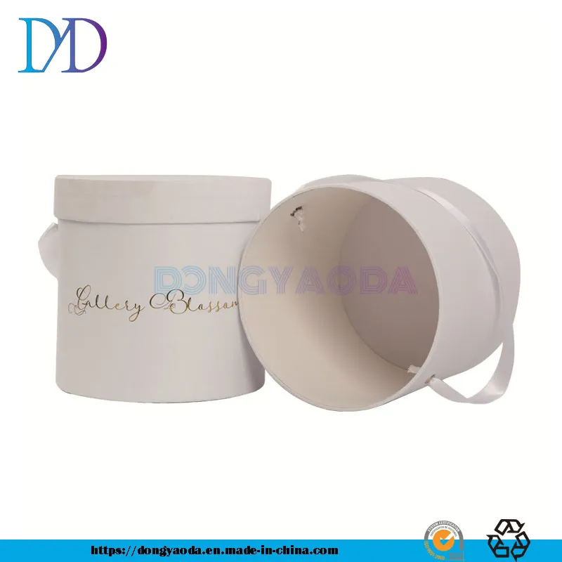 Customized Flower Packaging Box Mini Hug Bucket Round Flower Box