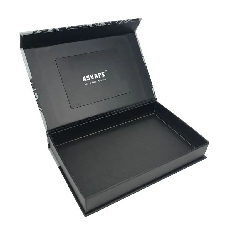 Customized Logo Embossed UV Black Magnetic Closure Packaging Gift Box
