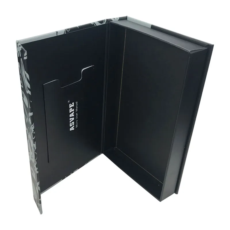 Customized Logo Embossed UV Black Magnetic Closure Packaging Gift Box