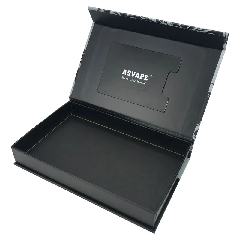 Customized Logo Embossed UV Black Magnetic Closure Packaging Gift Box