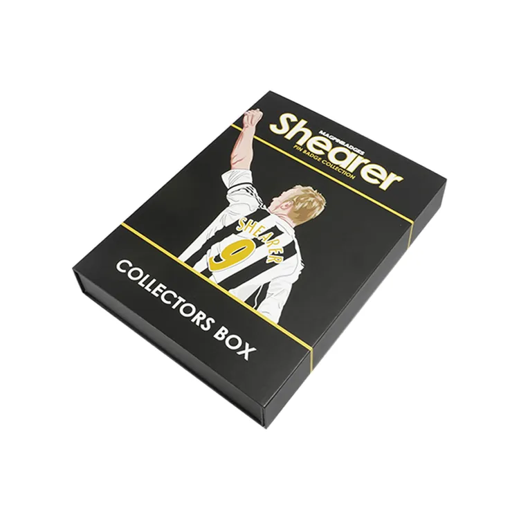 Customized Logo Printing Black Cardboard Folding Magnetic Box