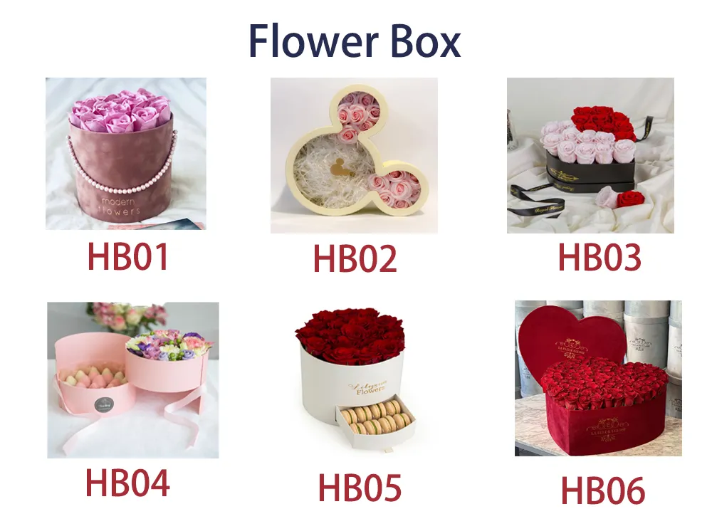 Customized Wedding Favor Cardboard Empty Luxury Square Gift Box Forever Rose Gold Jewelry Cajas PARA Flores Flower Box