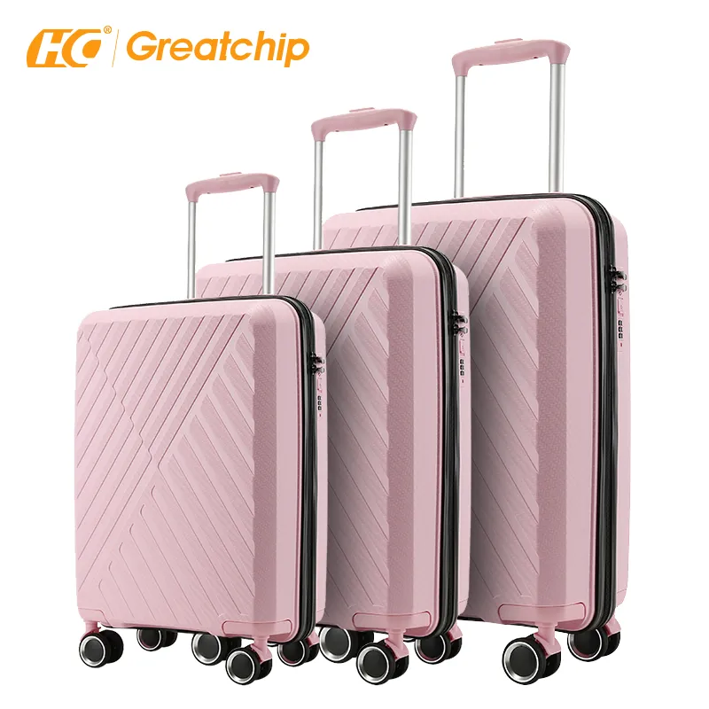 Duirable Factory Price New Design 4 Spinner Wheel PP Suitcase