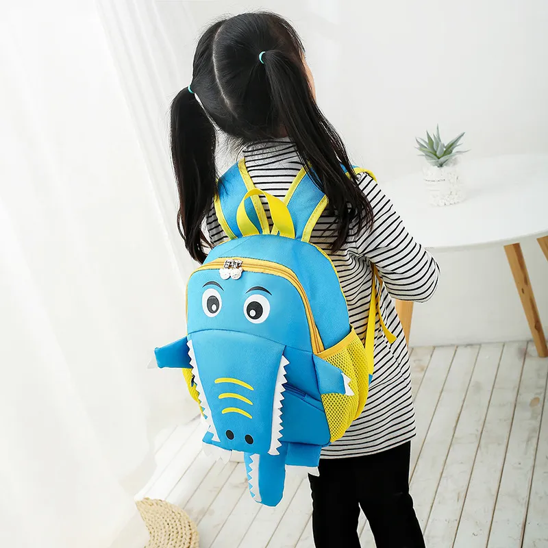 Eco-Friendly Pupil Cartoon 3D School Backpack Child Zoo Animal Kid Anti Loss Toddler Kindergarten School Bag