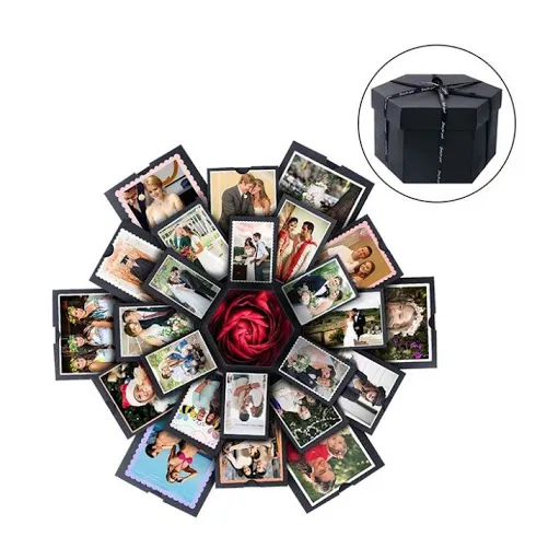 Explosion Gift Packaging Box, Set Album Scrapbook DIY Photo Album Surprise Box for Birthday Anniversary Wedding