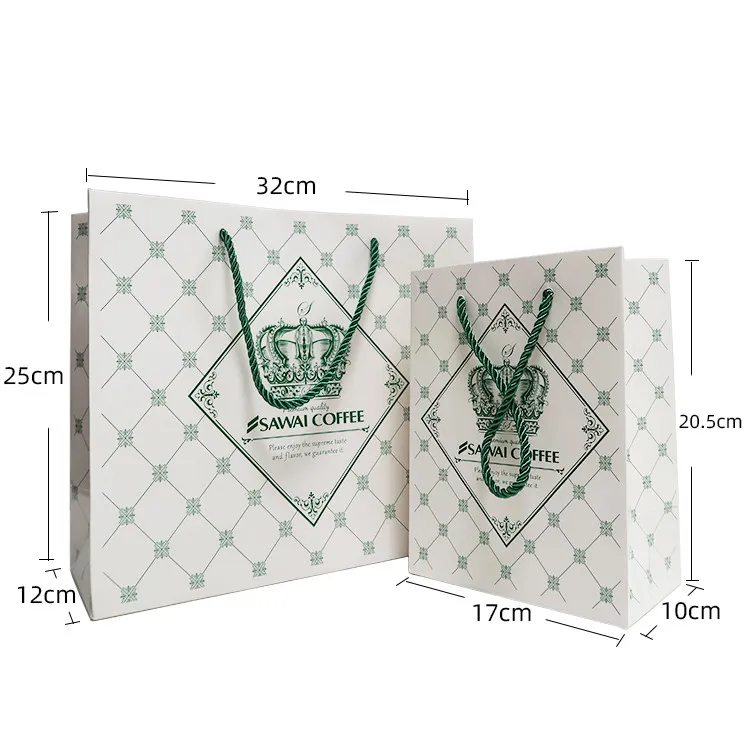 Factory Made Custom Paper Bag with Ribbon Food Packaging Bag