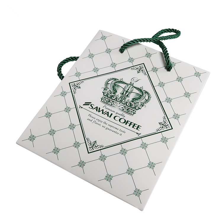 Factory Made Custom Paper Bag with Ribbon Food Packaging Bag