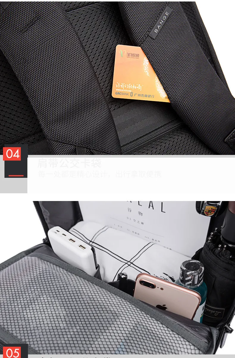 Fashion Double Shoulder Business Travel Laptop Computer Notebook College Students Casual Backpack Pack Bag with USB (CY3330)