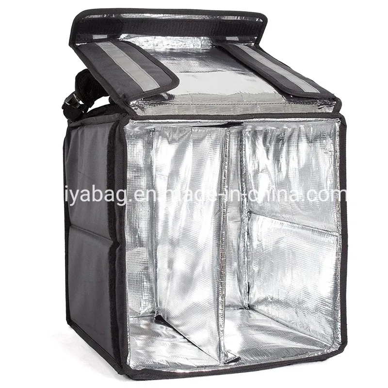 Food Delivery Backpack Insulated Cooler Backpack with Divider Food Warmer Bag Thermal Pizza Bag for Uber Eats, Doordash