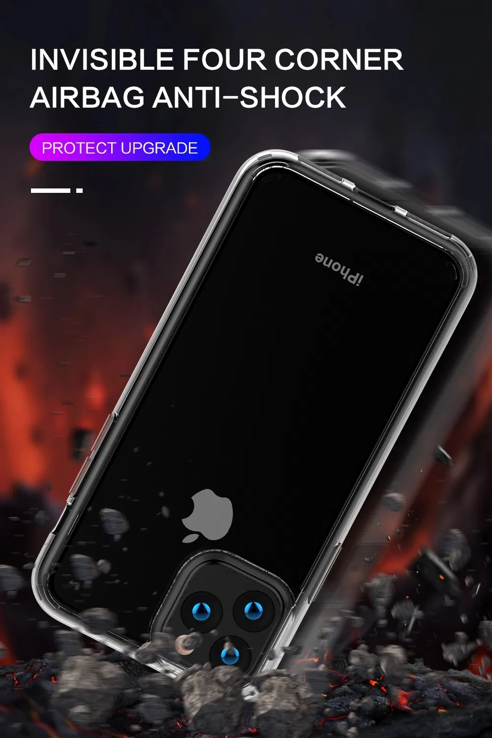 for iPhone 12 Cell Phone Case 1.5mm Clear Acrylic Back Cover Transparent TPU Bumper Case for iPhone Se to 11 12 PRO Max 2020 iPhone12 Cases