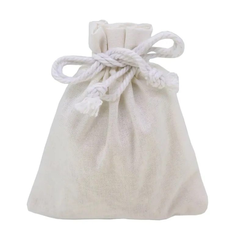 High Quality Gift Packaging Calico Cotton Drawstring Bag for Luxury Products Dust Bag