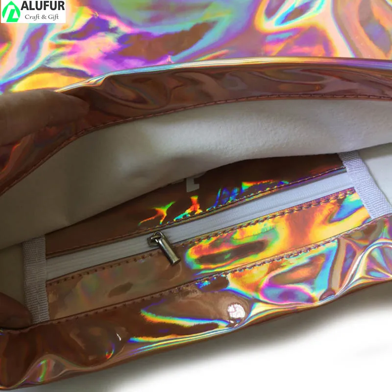 Holographic Laser PVC Drawstring Cinch Backpack with Inner Pocket