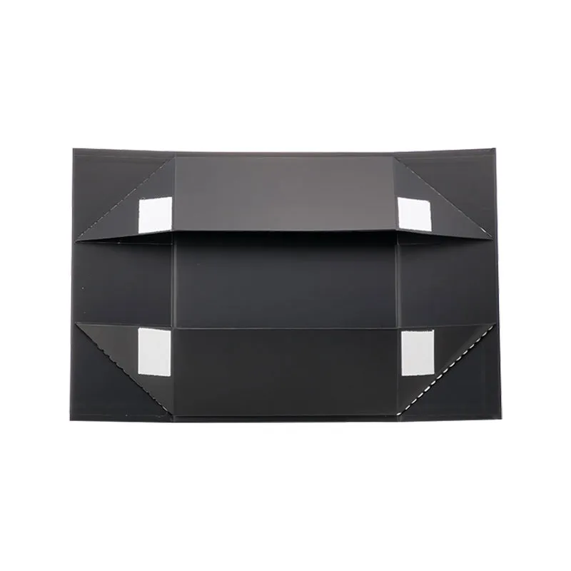 Hot Fancy Magnet Box Carton Black Rigid Flat Luxury Magnetic Folding Storage Paper Gift Box with Ribbon