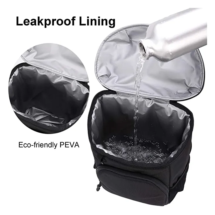 Leakproof Cooler Backpack Soft Lunch Bag Unisex 24 Cans Medium Black Picnic Bag
