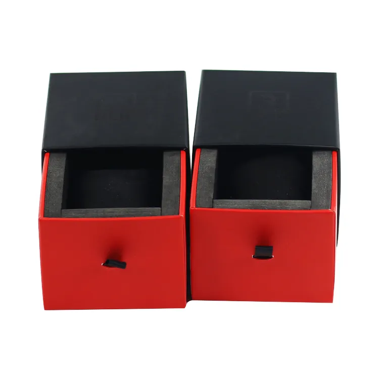 Luxury Drawer Storage Packaging Boxes, Custom Simple Paper Gift Black Watch Box