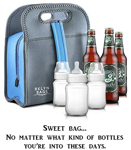 Neoprene Printed Insulated Carry Food Lunch Bag Cooler Bag Outdoor Picnic Tote with Zipper