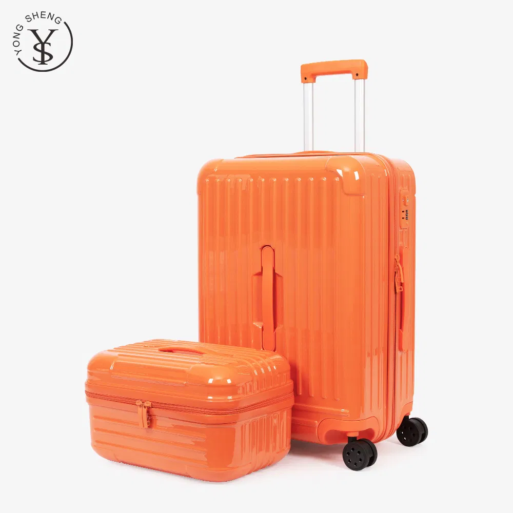 Orange Luggage 7sizes Suitcase with Cosmetic Bag Set