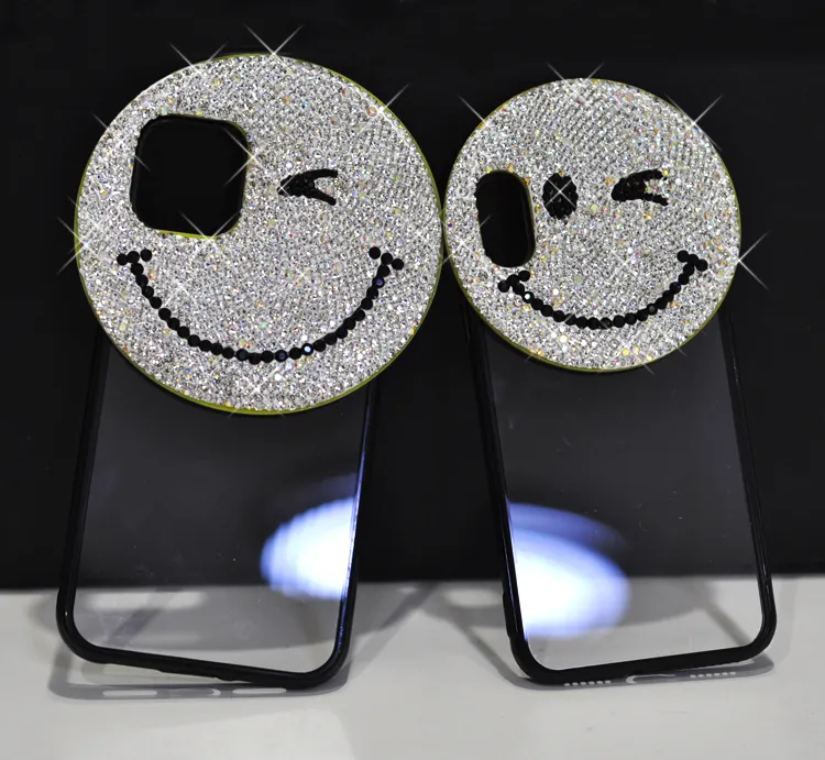 PC023 Crystal Clear iPhone 11/11 PRO/11 PRO Max/Xs Max Case Soft Silicone Shockproof TPU Bumper Slim Thin Rhinestone Protective Phone Cover