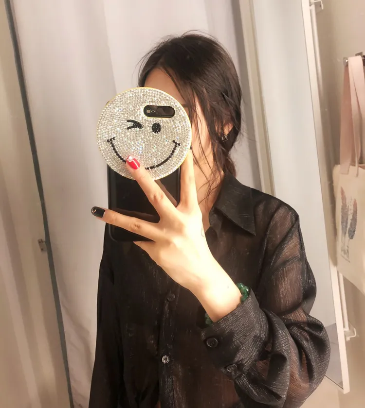 PC023 Crystal Clear iPhone 11/11 PRO/11 PRO Max/Xs Max Case Soft Silicone Shockproof TPU Bumper Slim Thin Rhinestone Protective Phone Cover