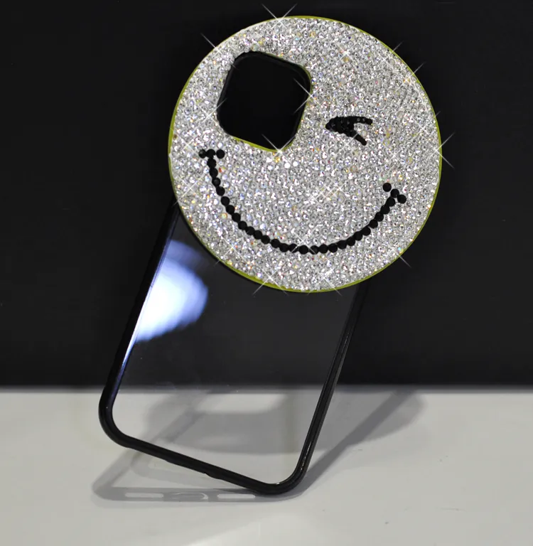PC023 Crystal Clear iPhone 11/11 PRO/11 PRO Max/Xs Max Case Soft Silicone Shockproof TPU Bumper Slim Thin Rhinestone Protective Phone Cover