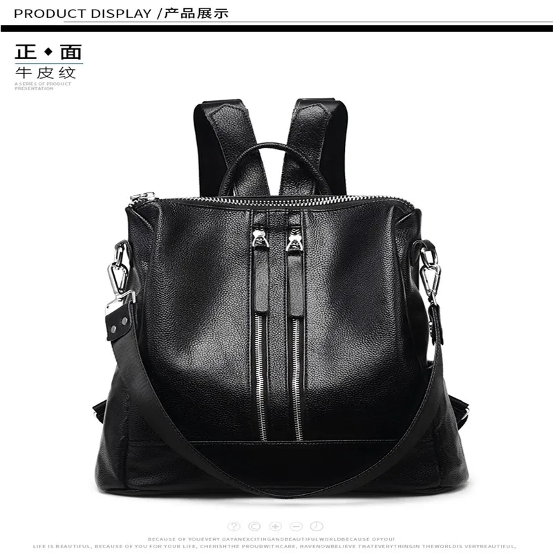 Popular Korea PU Leather School Backpack Girls Teenager Student School Bag