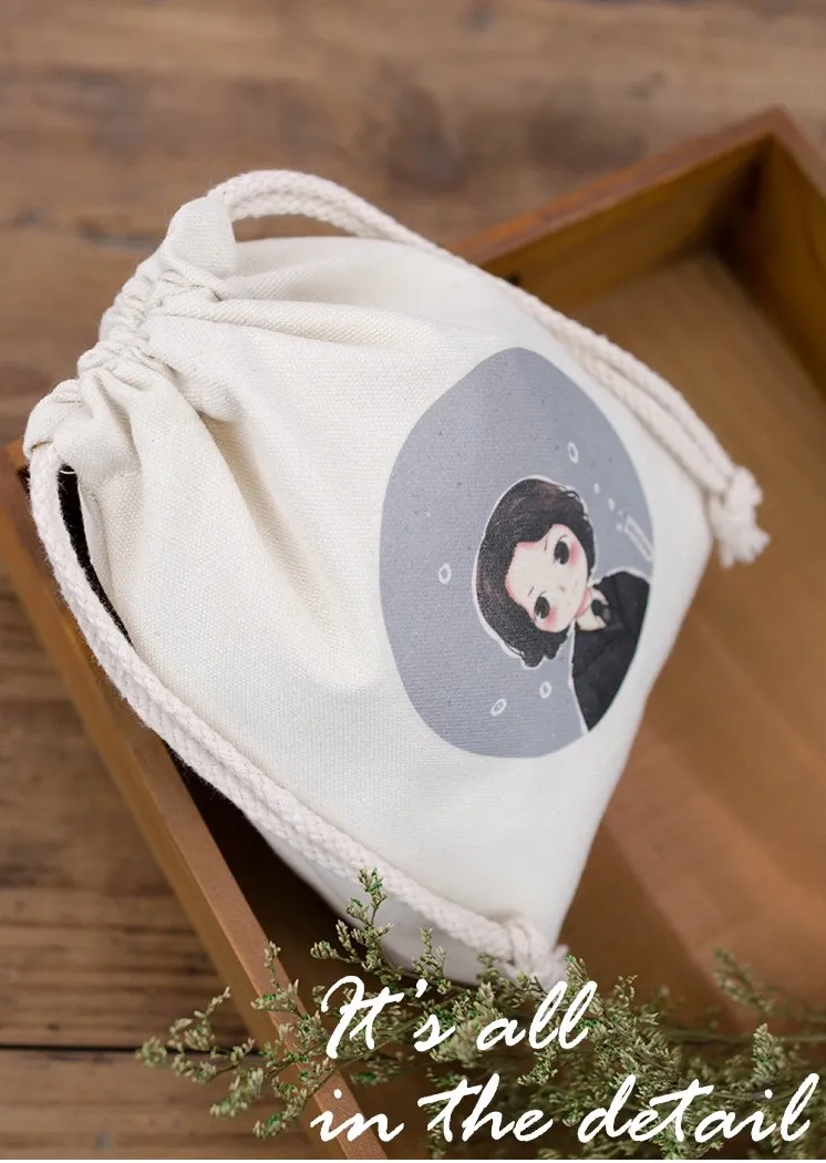 Promotional Custom Printed Plain Calico Gift Storage Dust Packing Bag Large 100% Natural Organic Cotton Canvas Christmas Drawstring Bags