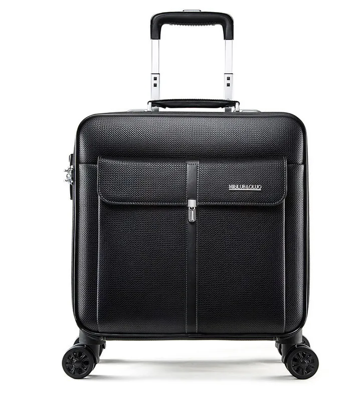 PU Wheeled Trolley Rolling Luggage Leisure Business Travel Boarding Bag Suitcase Pack Case (CY9932)