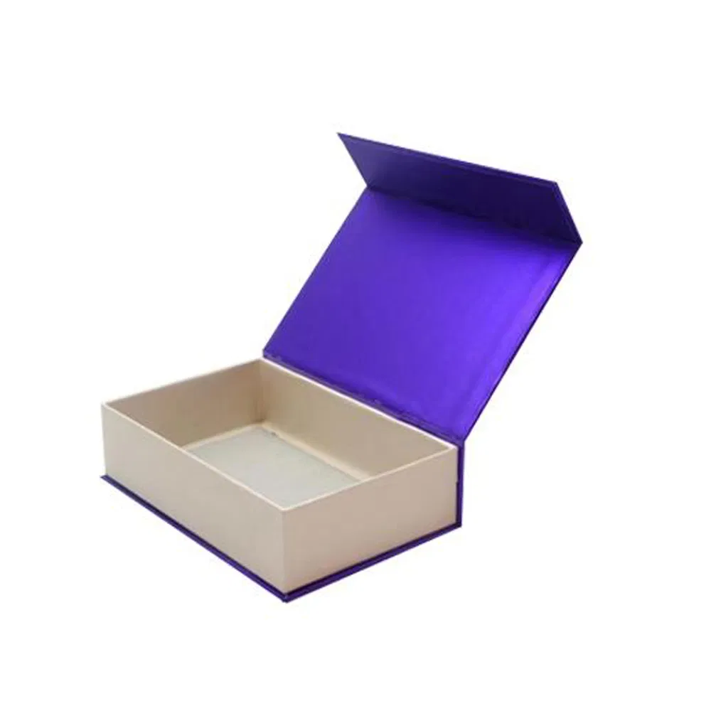 Qingdao Factory Debossing Rigid Cardboard Magnetic Paper Gift Box with Ribbon for Birthday