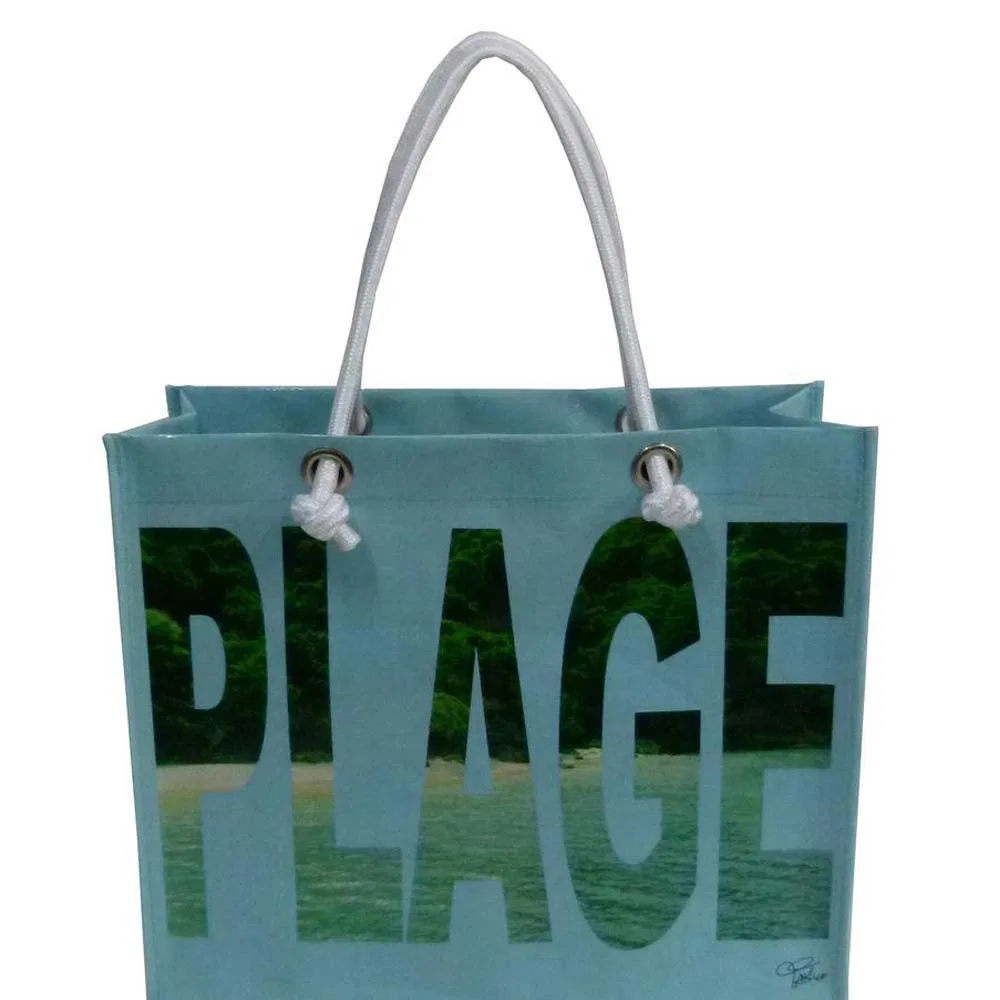 Qingdao Factory Gots Oekotex 100 Hot Selling Blue Cmyk Printing Long Nylon/Polyester Handle PP Woven Bag with Lamination