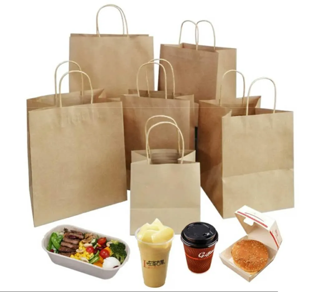 Recycle Brown Kraft Paper Bag 120g 130g Coffee Cola Food Packaging