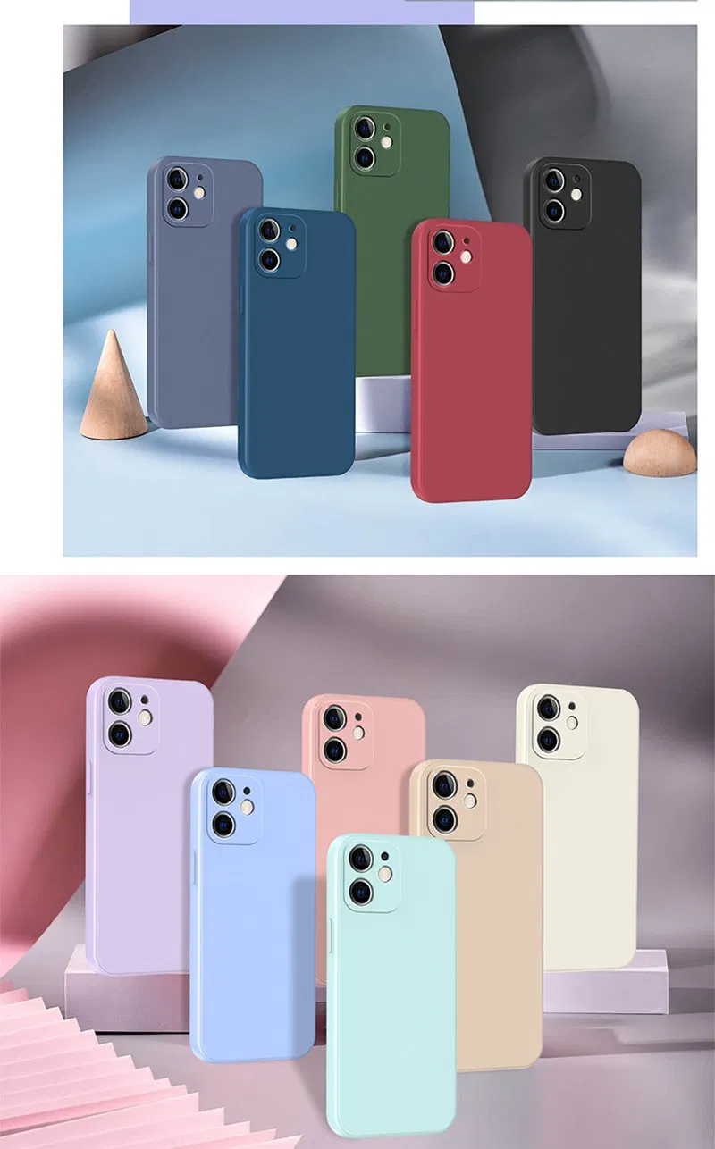 Shockproof Soft Silicone Liquid Cover Waterproof Phone Case for iPhone 6 7 8 X 11 12 13 PRO Max Logo with Package Mobile Coque
