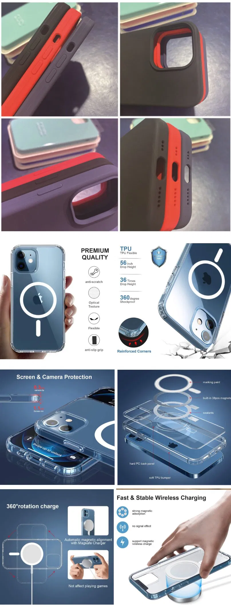 Shockproof Soft Silicone Liquid Cover Waterproof Phone Case for iPhone 6 7 8 X 11 12 13 PRO Max Logo with Package Mobile Coque