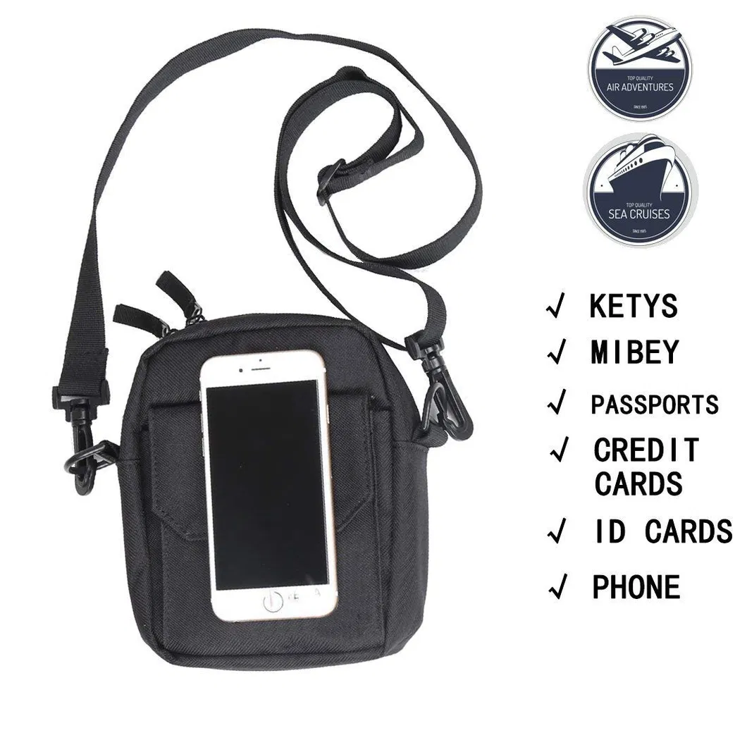 Small Messenger RFID Blocking Travel Wallet Neck Pouch Passport Holder