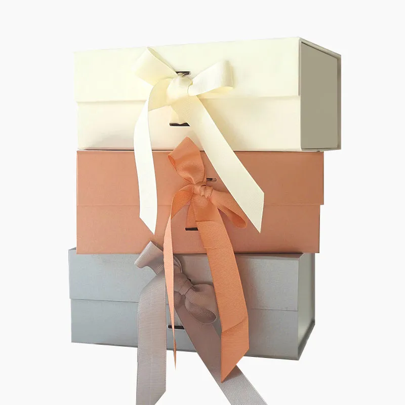 Supplie Custom Luxury Favour Boxes Wholesale Magnetic Ribbon White Closure Book Shape Gift Box with Window Paper Boxes