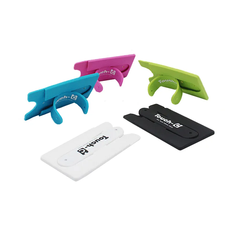 Unisex Fashion Silicone Mobile Phone Back Card Holder Wallet Elastic Cellphone Pocket Adhesive Sticker Accessory